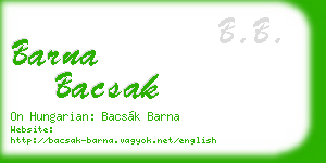 barna bacsak business card